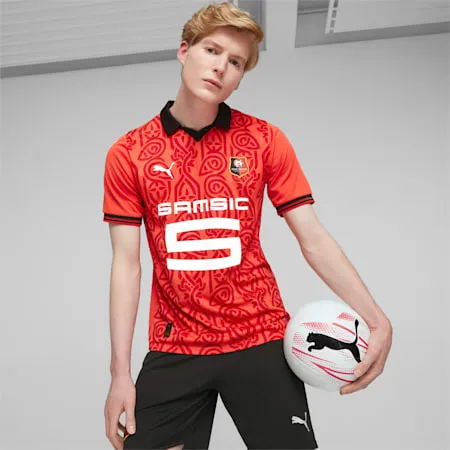 Stade Rennais F.C. Men's 23/24 Home Jersey | PUMA Red-PUMA Black | PUMA Shoes | PUMA 