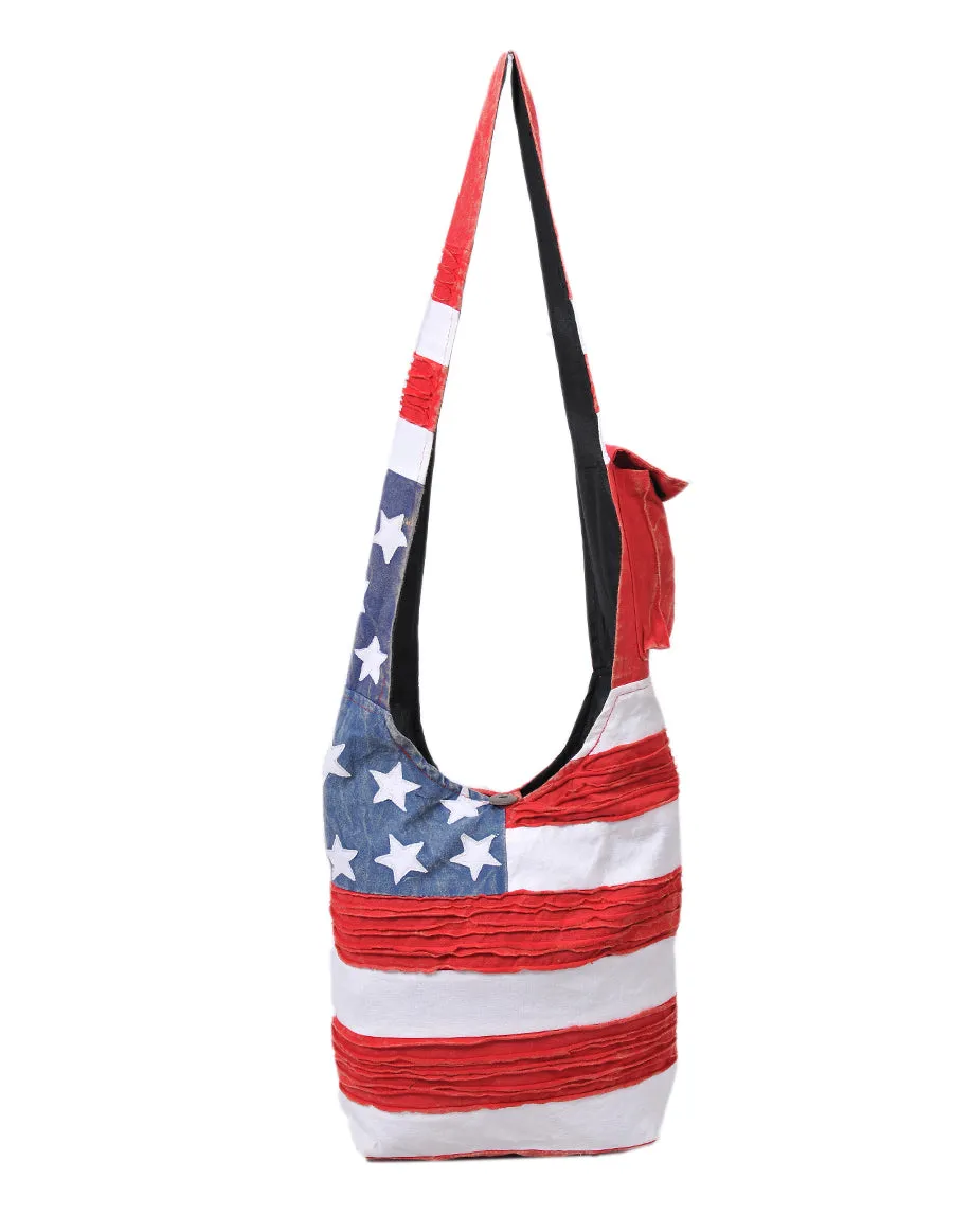 Stars & Stripes Cross Body Hobo Bag