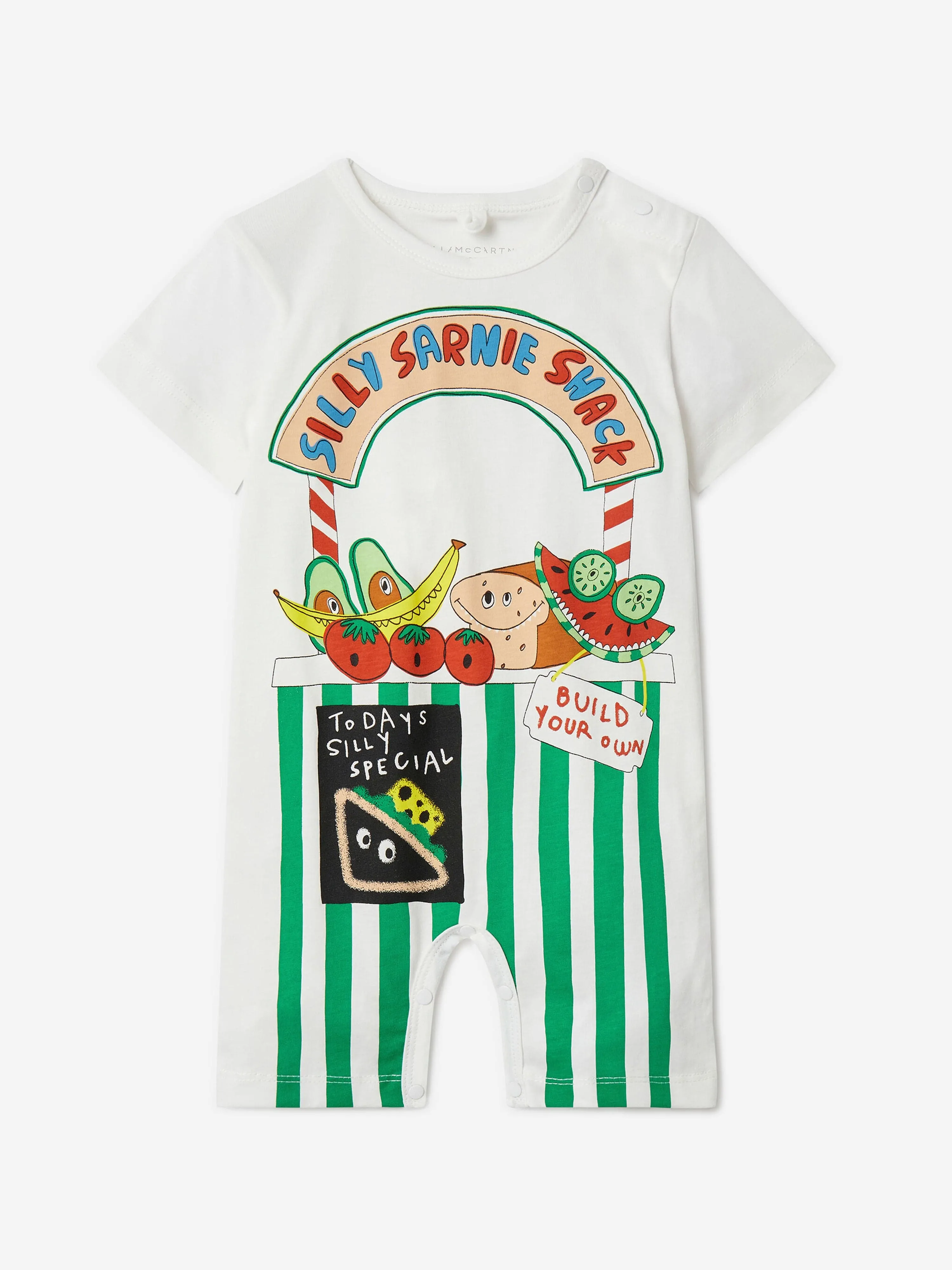 Stella McCartney Baby Boys Silly Sandwich Romper in Ivory