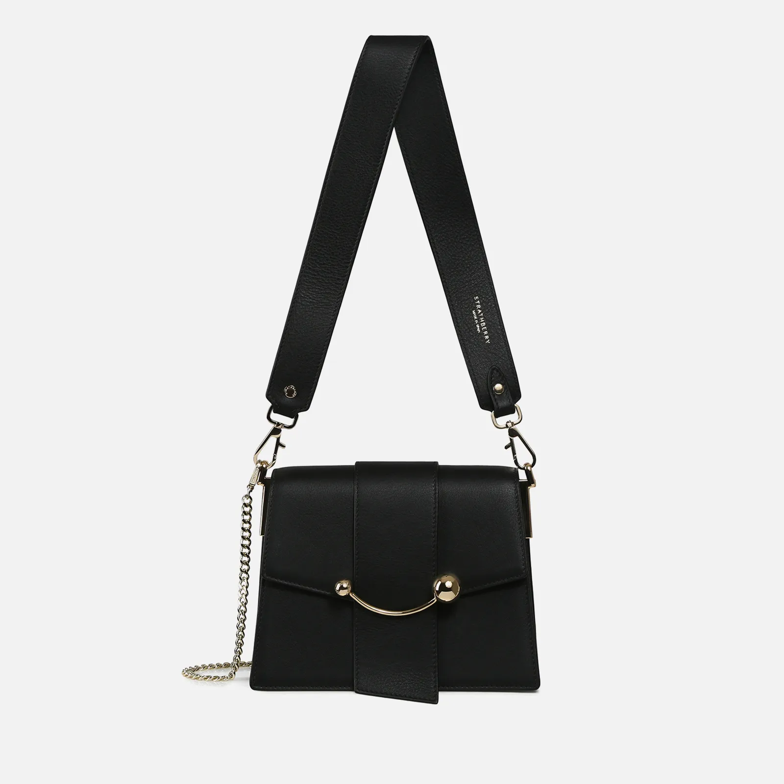 Strathberry Box Crescent Leather Shoulder Bag | Coggles