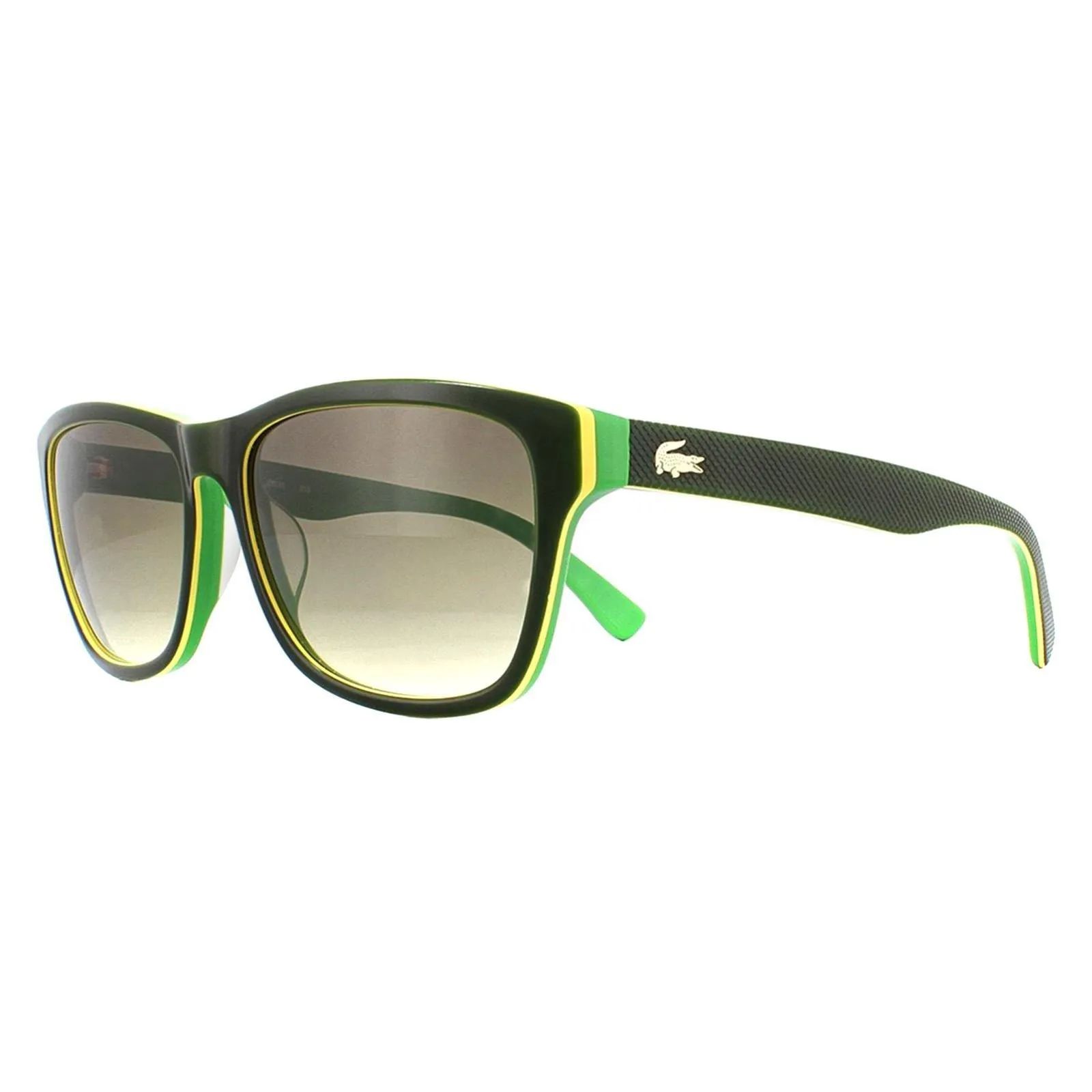 Sunglasses | Rectangle Black Green Grey Sunglasses | Lacoste