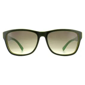 Sunglasses | Rectangle Black Green Grey Sunglasses | Lacoste