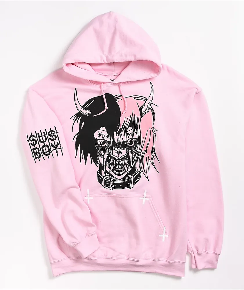 SUS BOY Hellboy Light Pink Hoodie