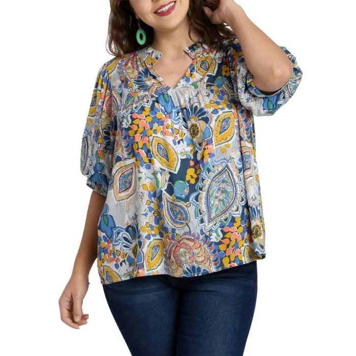 Umgee USA Mixed Print Tunic Plus