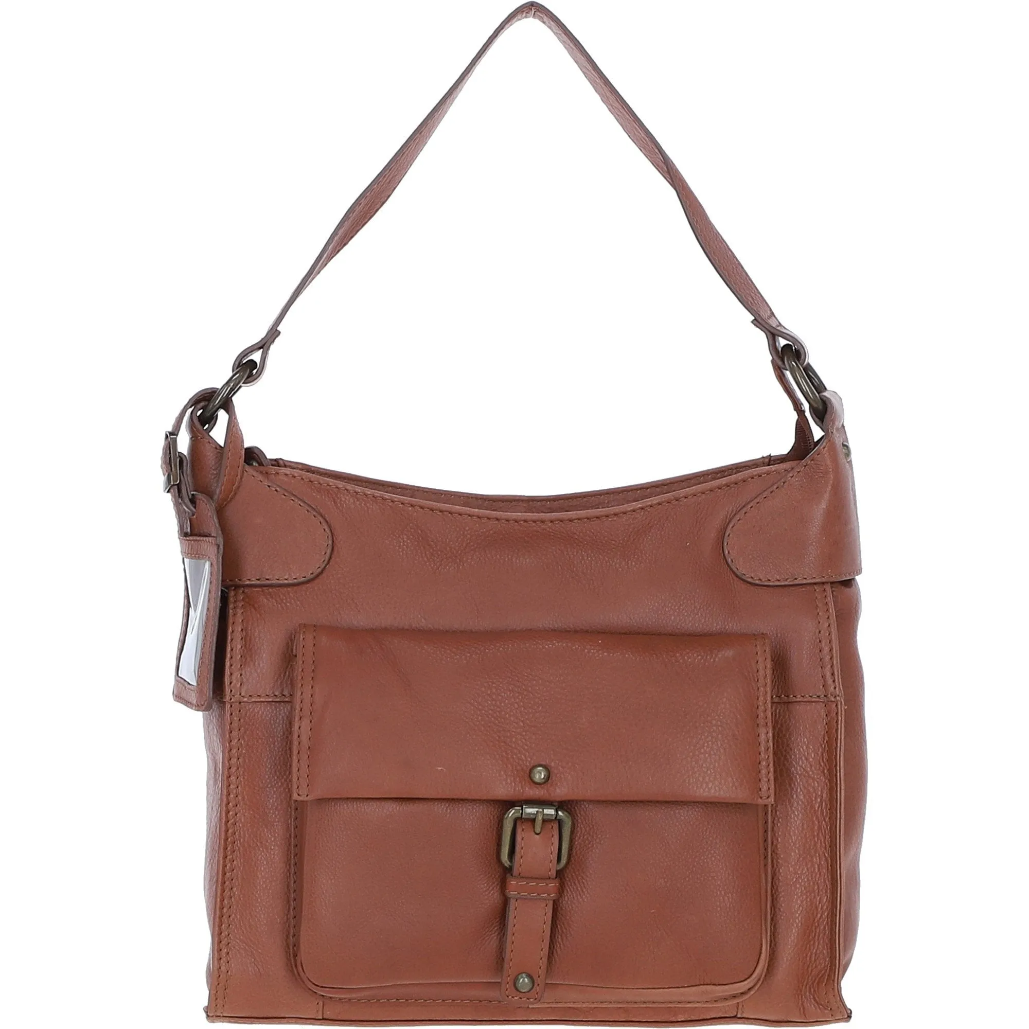 Vintage-Inspired Tan Leather Shoulder Bag: 52752