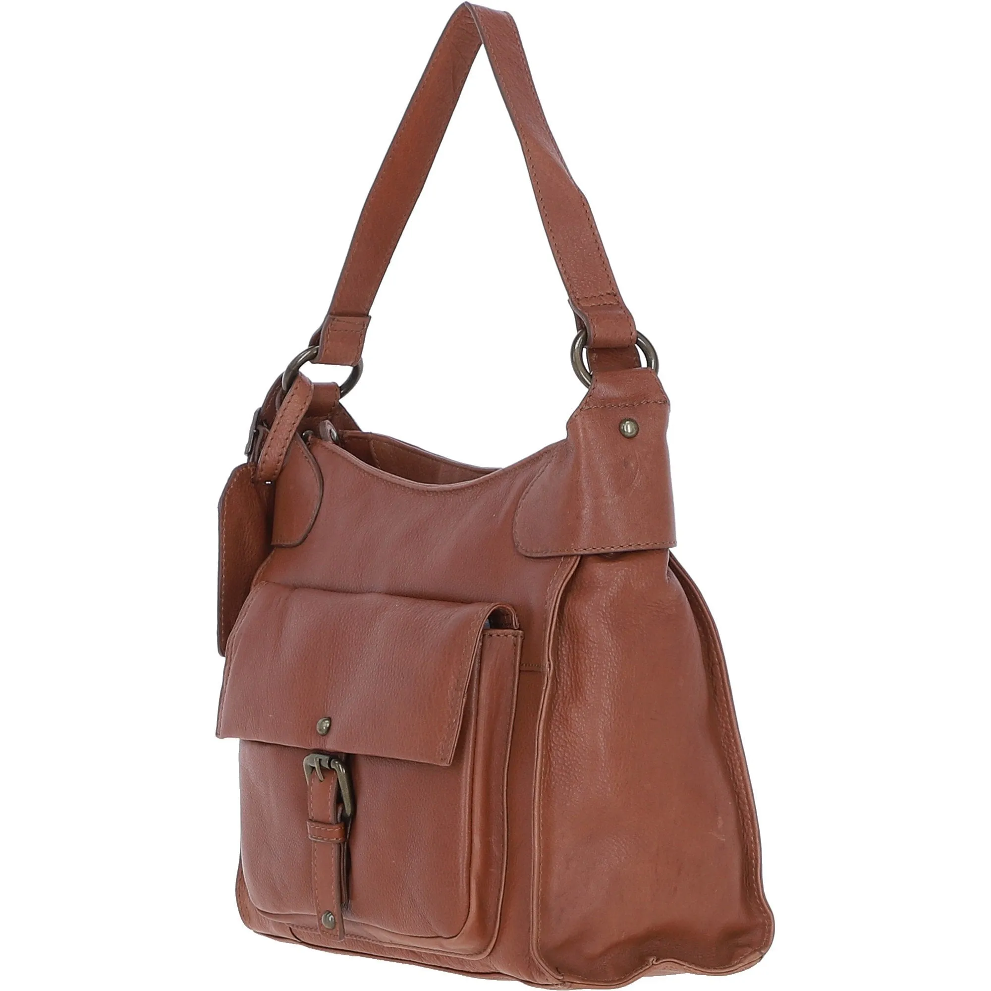 Vintage-Inspired Tan Leather Shoulder Bag: 52752