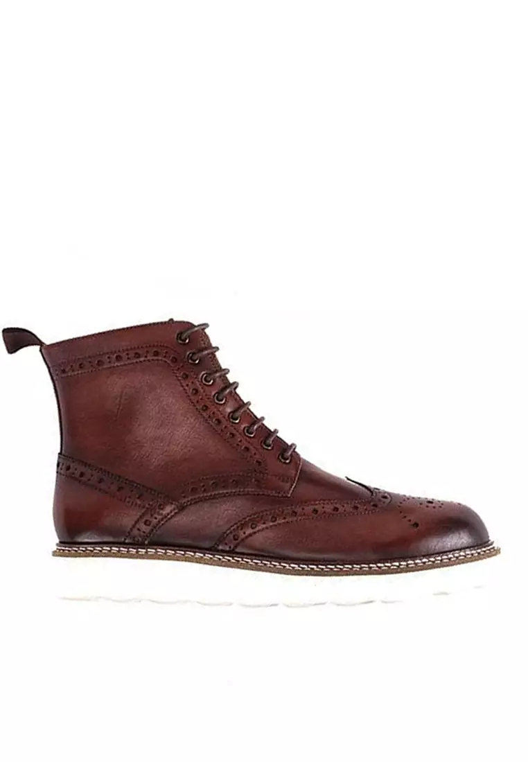 Vintage Leather Brogue Boot 615-1