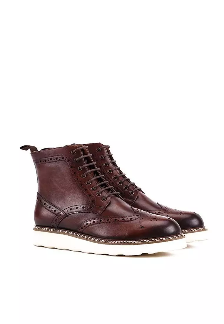 Vintage Leather Brogue Boot 615-1