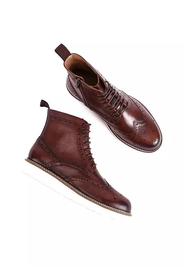 Vintage Leather Brogue Boot 615-1