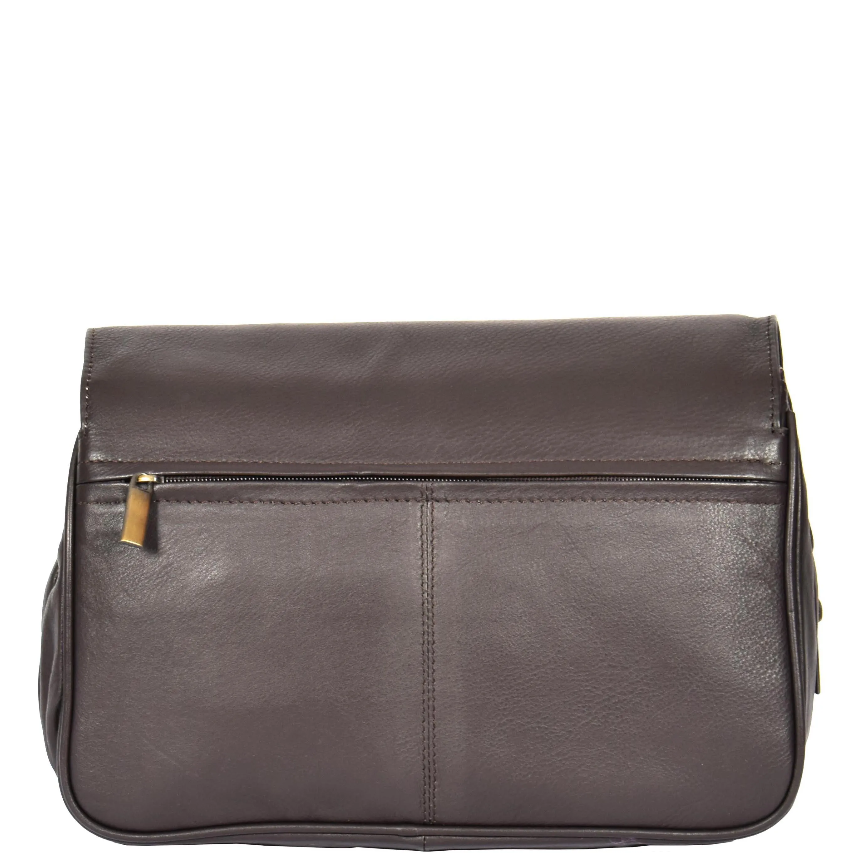 Womens Leather Classic Organiser Bag Matilda Brown