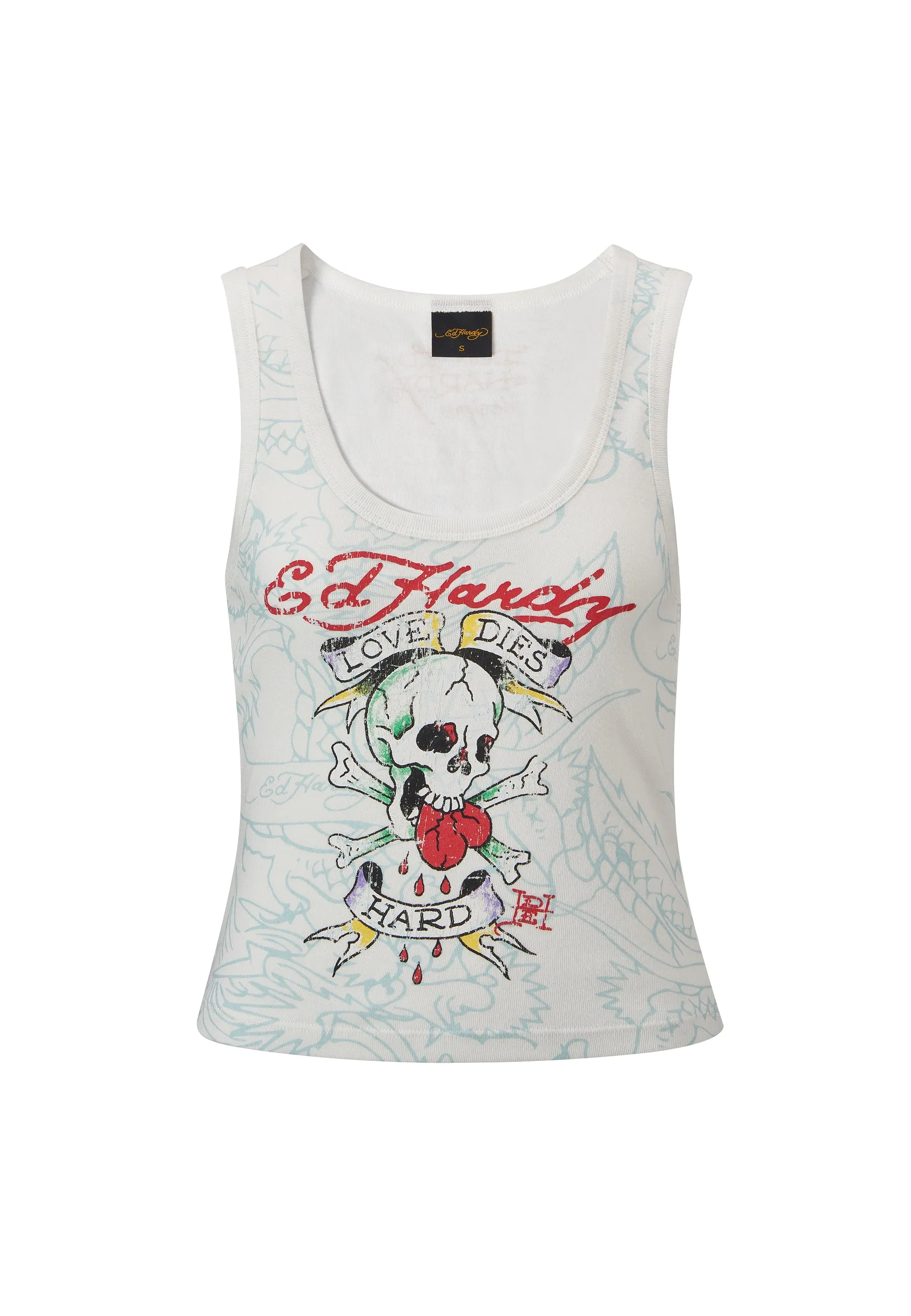 Womens Love-Dies-Hard Vest - White