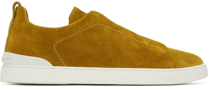 ZEGNA Yellow Triple Stitch Sneakers