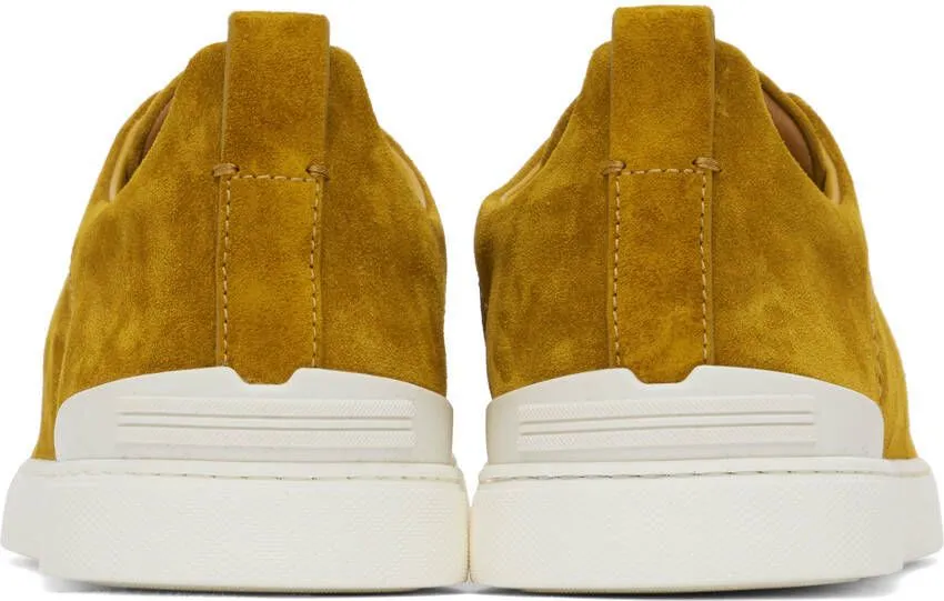 ZEGNA Yellow Triple Stitch Sneakers