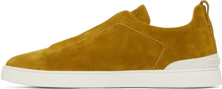 ZEGNA Yellow Triple Stitch Sneakers